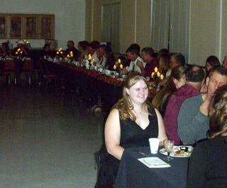 A candlelight dinner.