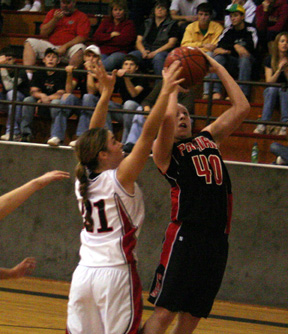 Kaylee Uhlenkott puts up a shot at Greenleaf.
