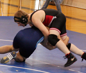 Jeremy Ross goes up against a Grangeville wrestler.