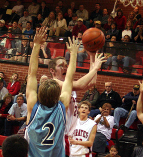 Tyler Forsmann puts up a 1-hander from the lane.