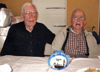 Vince and Al Uhlenkott at Al's 98th birthday party.