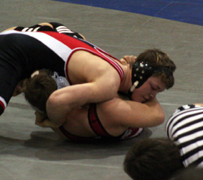 James Jackson is just about to get the pin to win this match.