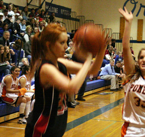 Sarah Arnzen puts up a 3-point attempt.