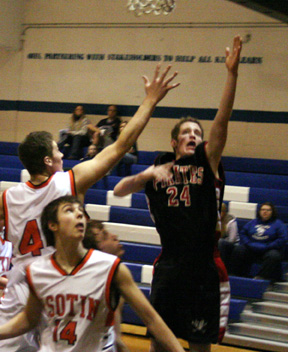 Tyler Forsmann puts up a left-handed lay-up.