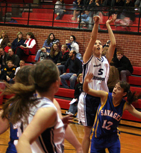 Danielle Stubbers puts up a shot.