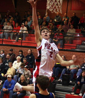 Eric Daly goes for a lay-up.