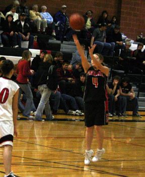 Jennifer Enneking shoots one of her four 3-pointers of the game.