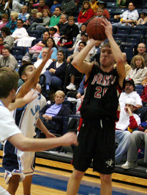 Devin Schmidt puts up a rare wide open shot against Lapwai.