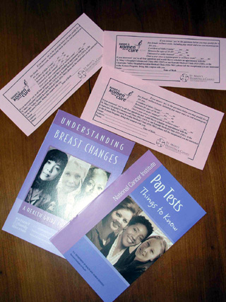 Educational materials and coupons for the free female wellness exams being offered through SMHC. Coupons will be sent when eligible women call for an appointment.