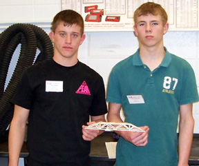 Kyle Holthaus and Steven Baerlocher with their bridge.