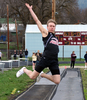 Devin Schmidt in the long jump.