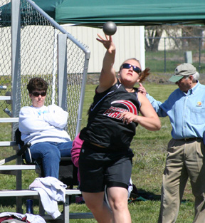 Christa Wilson in the shot put.