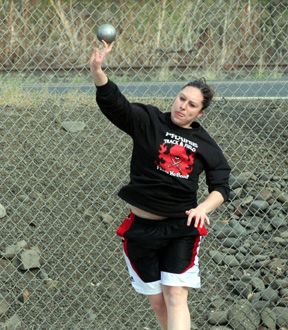 Kaylee Uhlenkott took second in the shot put.