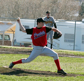 Kyle Holthaus pitches against Timberline.