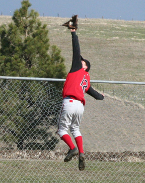 Eric Daly robs a Kendrick hitter of a home run with this great catch.