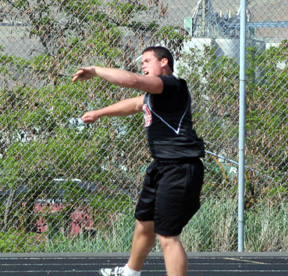Kyler Shumway kept his shot put win streak going with a win at the Area Best Meet.