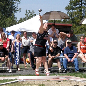 Kaylee Uhlenkott won the girls shot put competition at regionals.
