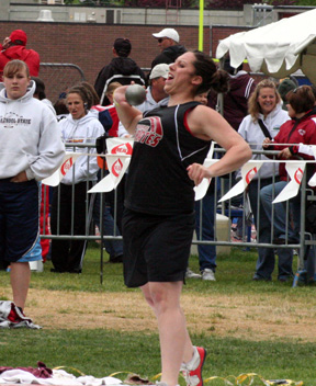 Kaylee Uhlenkott had a personal best of 39'10.5 to win the state shot put competition.