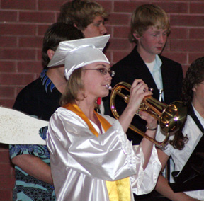 Ariel Whitley played a horn solo with backing from the PHS band.