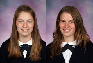 Lauren Chmelik, left, is the valedictorian and Anne Osborne is the salutatorian for the class of 2008 at Summit Academy.