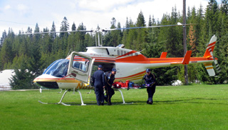 Back Country Medics and their helicopter.