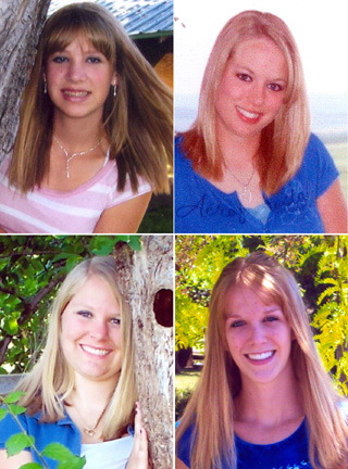 Candidates for the 2009 Idaho County Fair Royalty. Clockwise from top left are Rachel Kaschmitter, Mary Shears, Kara Stefani and Samantha Spencer.