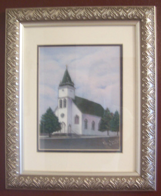 This painting will be raffled off to raise funds for the Holy Cross roof replacement.
