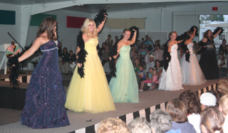 4-H Fashion Board members opened the Fashion Show with a dance number.