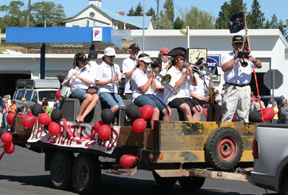 The PHS band got to ride through the parade.