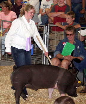 Sheri Schumacher had the reserve champion quality hog.