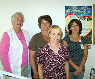 St. Marys Hospital Cardiac Rehab staff; Mary Watson Karla Enneking, Kim Coppernoll (back row) and Shelli Lothspeich (front row)