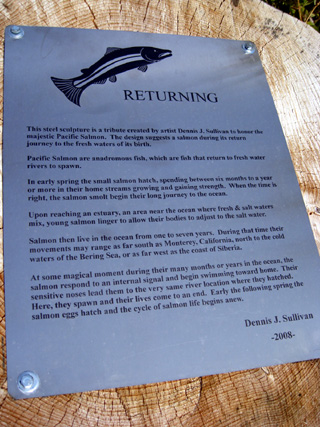 The sculpture information plaque.