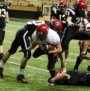 Kyle Daly goes in for 2 points after he had scored the first TD of the game.