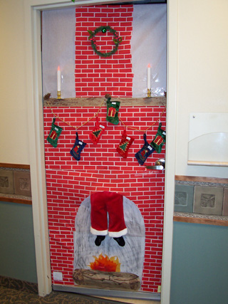 The third place award in the SMHC decorate a door contest was the Cottonwood Clinic Door #2, Fireplace with Santa.