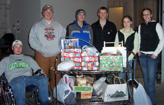 Students from Prairie High School and SMHC employees children helped sort and load the gift and food items for this years SMH Angel Tree.