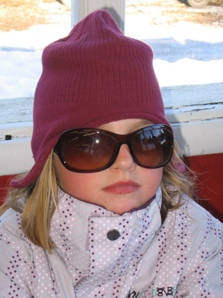 Kodie Tidwell is all bundled up and ready for skiing.