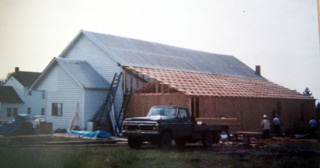 The 1988 kitchen addition as seen from the outside.
