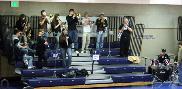 The PHS band plas at the District tournament.