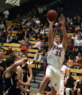 Branden Waller puts up a short jumper from the low block.
