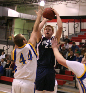 David Johnson scores 2 of his game-high 20 points against Clark Fork.