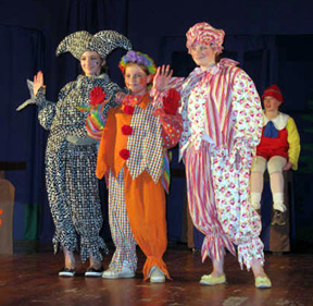 Puppets from Pinocchio are Beth Dinning, Laurel Henry and Halley Enneking.