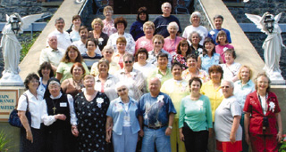 St. Gertrude's Academy alumni on the chapel steps during a boarder's reunion, August 13, 2006.