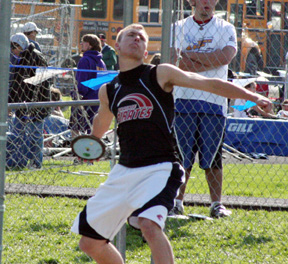 Devin Schmidt took 3rd in the discus at Kamiah.