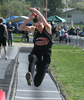 MaKayla Schaeffer took second in the long jump at Kamiah.