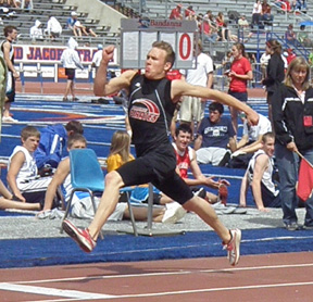 Devin Schmidt in the triple jump.