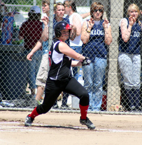 Kara Guyer hit a 2-out triple in the first inning of the championship game but was left on third as the inning ended.