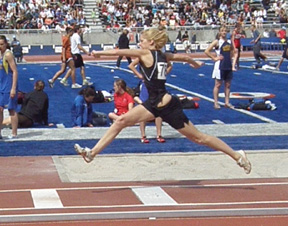 Katie Nuxoll set a new personal best as she took second in the triple jump.