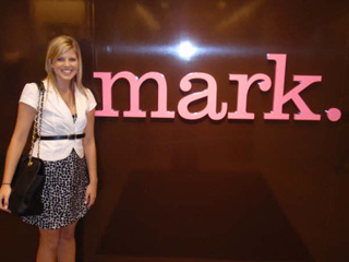 Hanna Uhling is pictured at her desk at mark., a division of Avon, based in New York City. She has a paid internship this summer.