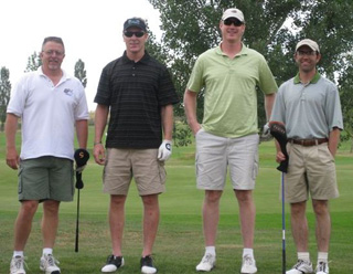 The first place team at the SMHC Foundation Golf Scramble were (l-r) Pat Hylton, Kenneth Green, Charley Walker and Dr. Jack Secrest, Team Captain.