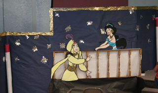 The fashion show decorations.